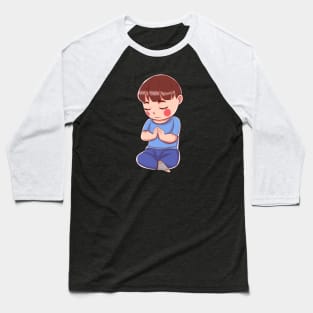 Little Boy Praying ~ Meditating Baseball T-Shirt